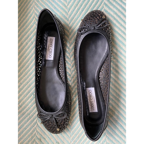 JIMMY CHOO Walsh Perforated Leather Ballet Flats - Picture 14 of 15